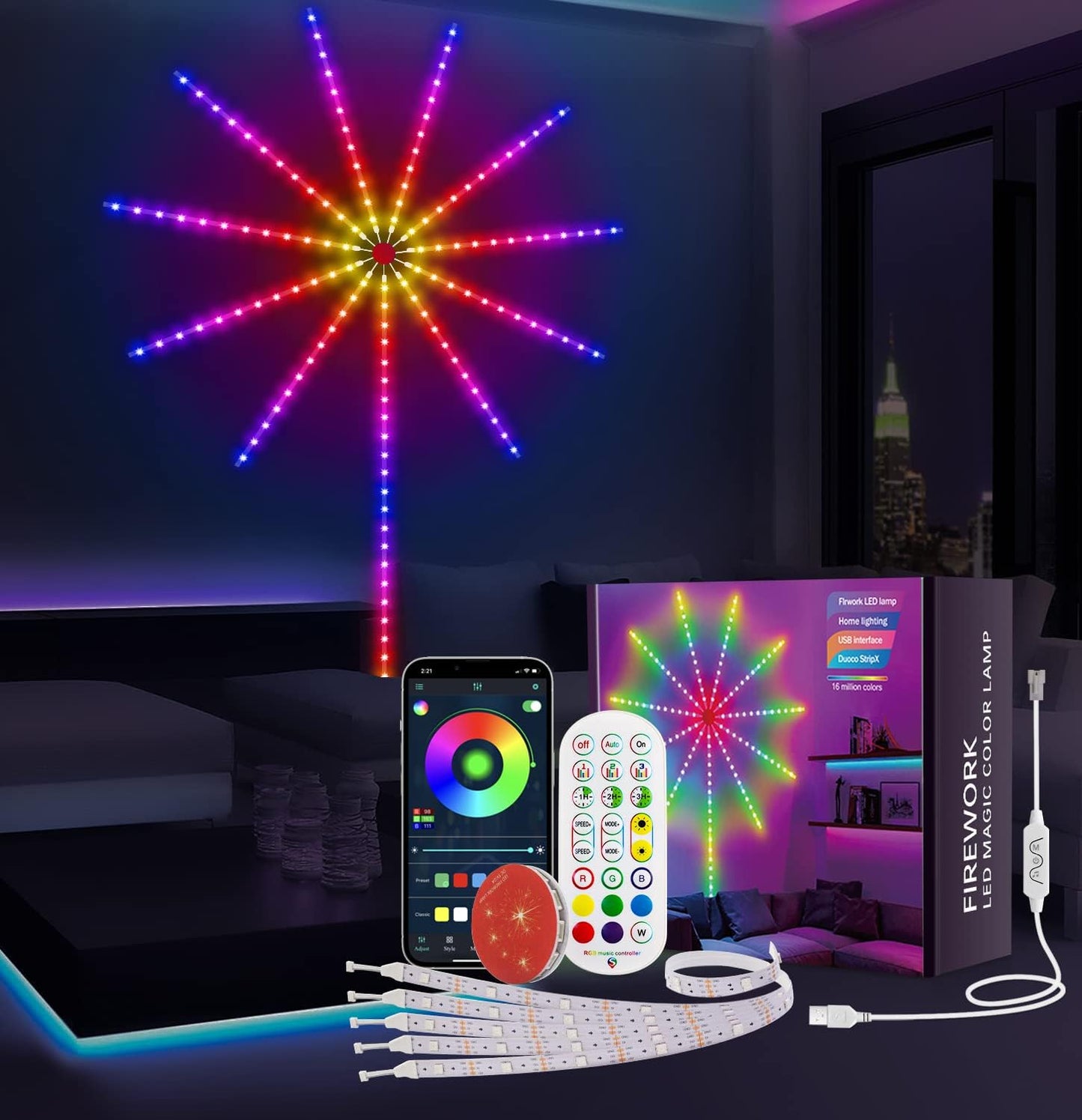 ¡Nuevo! Luces LED Estallido Navideño Deluxe - Brillo que baila con tu música.