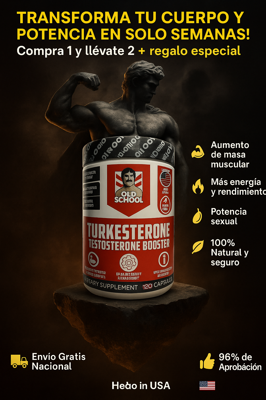 ¡NUEVO! TURKESTERONE ALFA X3® 🔥 3 Veces Más Hombre 💪🏻 Llévate 2, Paga 1